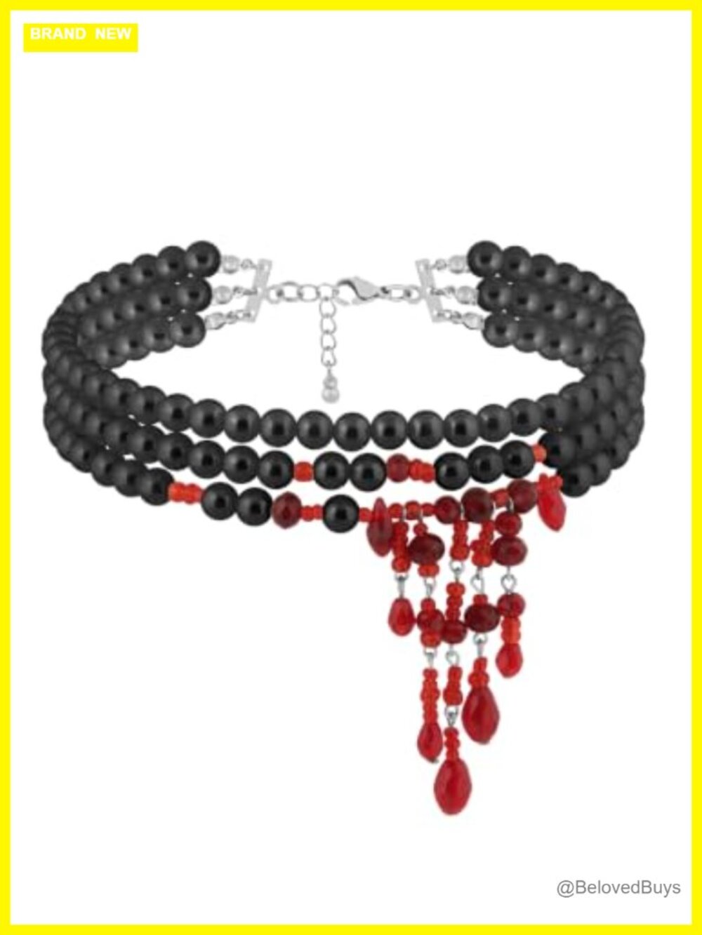Imitation Pearl Choker Necklace Stainless Steel Crystal Gothic Emo Punk Grunge